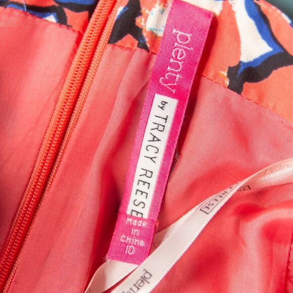 Plenty by Tracy Reese Floral Sleeveless Retro Fit Flare Racerback Dress Sz 10 - Picture 4 of 9